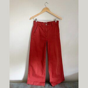 Everlane Wide Leg Cropped Pants Red Size 2